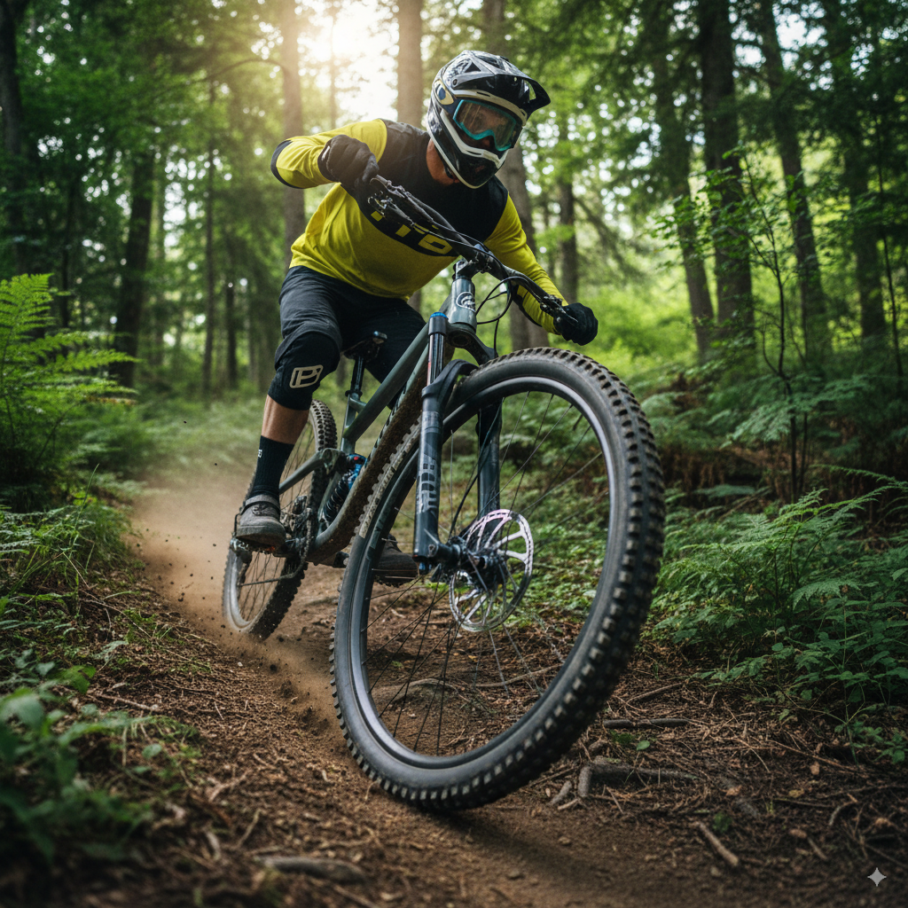 Kolarz górski w akcji